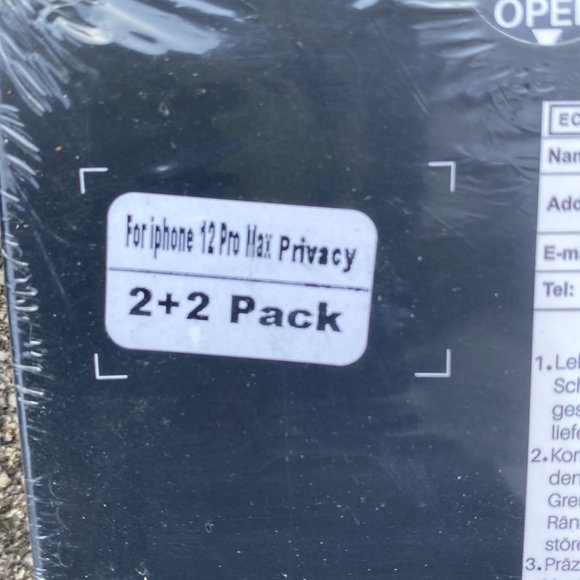 Tauri 2+2 Pack Premium Tempered Glass Protector For iPhone 12 Pro Hax Privacy - Picture 3 of 7